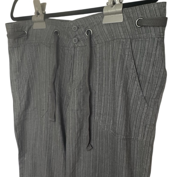 NWT Prana Gray Wide Leg Striped Women's Steph Pants With Pockets & Drawstring - Picture 13 of 13